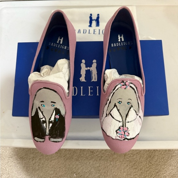 Hadleigh‘s bride and groom elephant hand painted shoes made in Italy sz37.5 - Picture 2 of 9